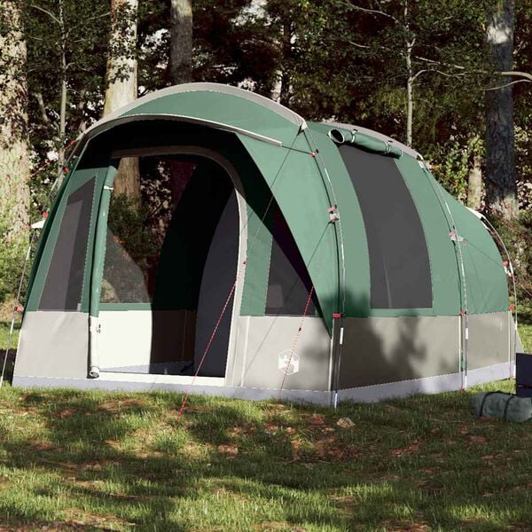 vidaXL Camping Tent Tunnel 3-Person Green Waterproof