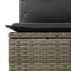 vidaXL Garden Sofa Set Grey PE rattan, powder-coated steel, polyester fabric
