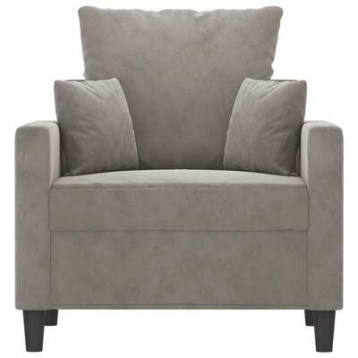 vidaXL Sofa Chair Light Gray 23.6" Velvet