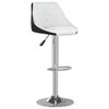 vidaXL Bar Stool Set of 2 White and black Faux leather, chromed steel