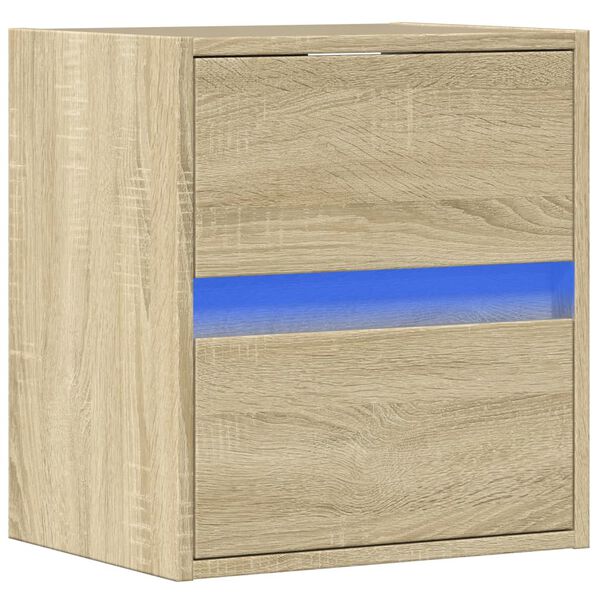 vidaXL TV Wall Cabinet Sonoma Oak Engineered Wood 16.1 x 12.2 x 17.7 in