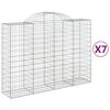 vidaXL Gabion Basket Set of 7 Silver Galvanized Iron Large Durable