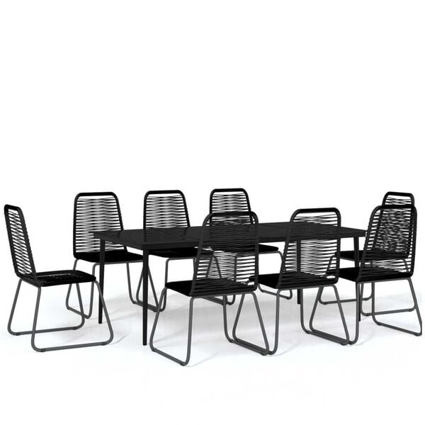 vidaXL Garden Dining Set Black