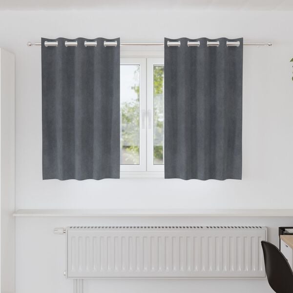 vidaXL Curtains 2 pcs Light grey 55.12 x 55.12 in Velvet