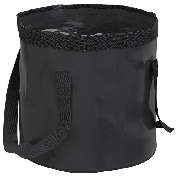 vidaXL Folding Buckets 2 pcs Black 5.3 gal PVC