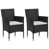 vidaXL Dining Set Black and Cream