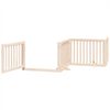 vidaXL Dog Gate Set of 4 Brown Poplar wood 126 in Foldable Dog Gate