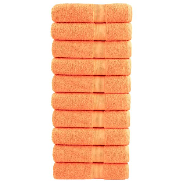 vidaXL Shower Towel Set of 10 Orange 100% Cotton 27.6 x 55.1 in
