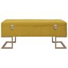vidaXL Bench Mustard and gold Velvet upholstery and powder-coated iron legs