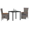 vidaXL Garden Dining Set with Cushion 5 pcs Gray Poly rattan
