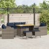 vidaXL Patio Sofa Set Set of 6 Gray PE rattan Medium Removable Covers