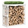 vidaXL Patio Log Holder White 42.5x20.5x41.7" Solid Wood Pine