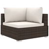 vidaXL 11 Piece Patio Lounge Set with Cushions Poly Rattan Brown