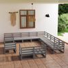 vidaXL Garden Lounge Set Grey Solid pine wood Medium Modular