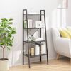 vidaXL Standing Shelf Black Engineered wood, Steel Medium Bookshelf