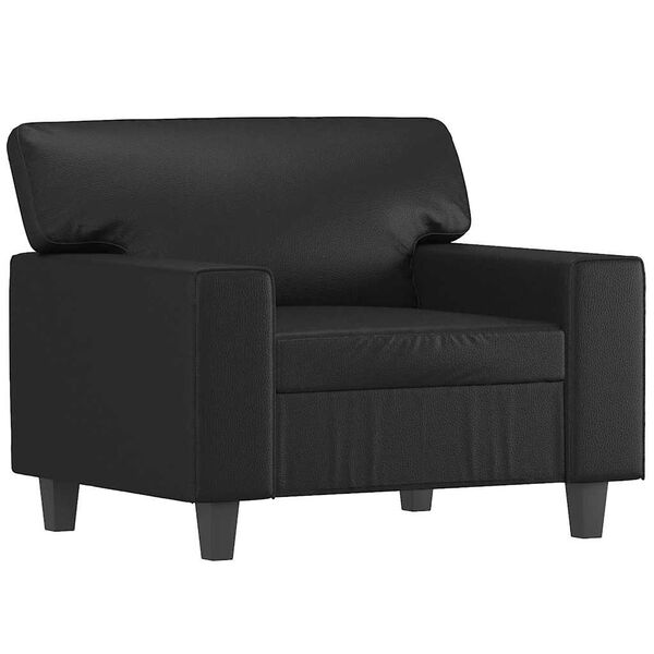 vidaXL Sofa Chair Black Faux leather Large Sofa Chair Rectangular