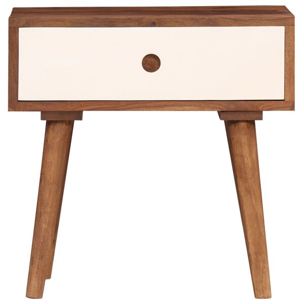 vidaXL Bedside Table Brown Solid Acacia wood 17.7x11.8x17.7 in Modern