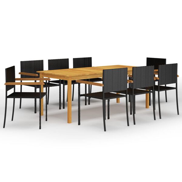 vidaXL Dining Set Brown and Black