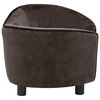 vidaXL Dog Sofa Brown Plush 27.2 x 19.3 x 15.7 in Removable Covers