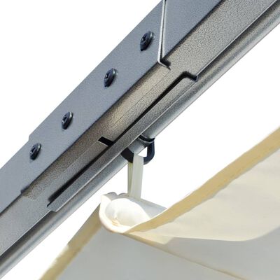 vidaXL Pergola with Retractable Roof Cream White Steel 9.8'x9.8'
