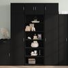 vidaXL Highboard Black Engineered wood Tall Highboard Rectangular