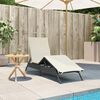vidaXL Sun Lounger Black, Cream White