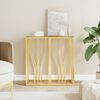 vidaXL Console Table Gold, Marble Finish Stainless Steel, Tempered Glass