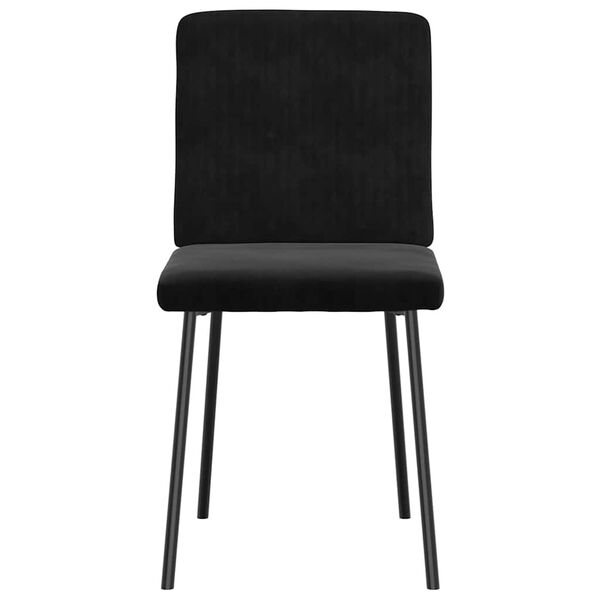 vidaXL Dining Chair Set of 2 Black Velvet (100% polyester), plywood, metal