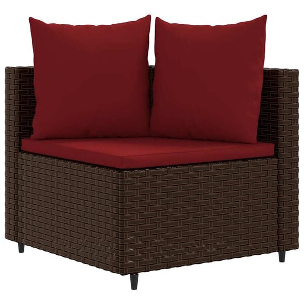 vidaXL Patio Sofa Set Set of 6 Brown