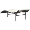 vidaXL Sun Lounger Black Rattan with Cream White Cushion