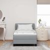 vidaXL Box Spring Bed with Mattress Light grey 31.50 x 78.74 in Fabric