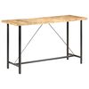 vidaXL Bar Table Brown and Black Rough Mango Wood, Iron Large Durable