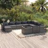 vidaXL Garden Lounge Set Grey PE rattan Large Water-resistant materials