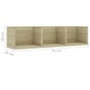 vidaXL Wall Shelf Sonoma Oak Engineered Wood Wall Mounting Wall Shelf