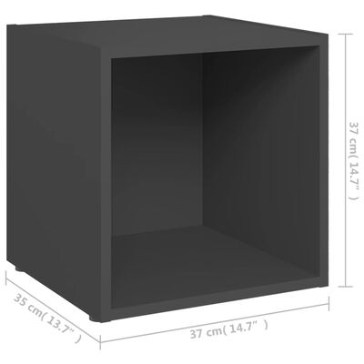 vidaXL TV Cabinets 2 pcs Gray 14.6"x13.8"x14.6" Engineered Wood