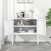 vidaXL Sideboard White Steel Medium Levelers Sideboard Rectangular