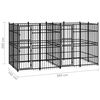 vidaXL Dog Kennel Black Powder-coated steel 79.4 ft&sup2; Durable