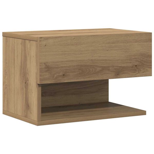 vidaXL Wall-mounted Bedside Cabinet Artisian Oak Engineered Wood Compact