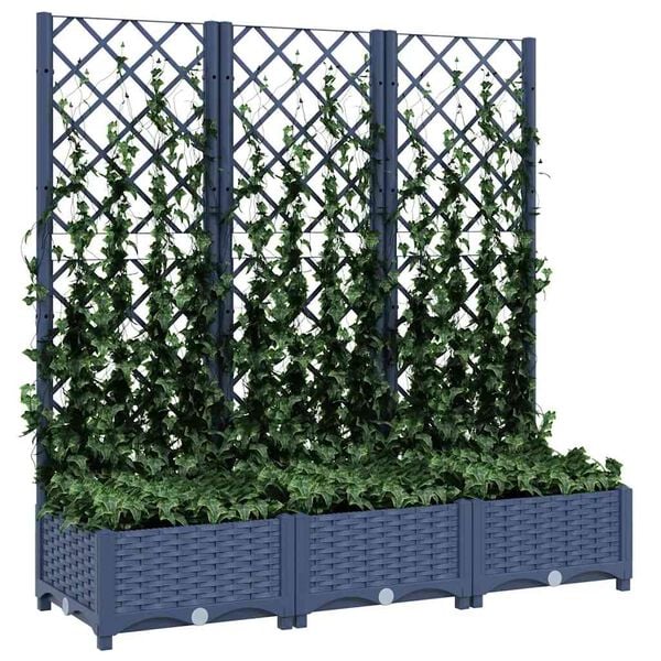vidaXL Garden Planter Blue Grey Polypropylene Large Planters