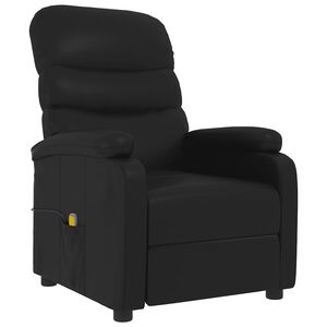 vidaXL Massage Chair Black Faux Leather, Plywood, Metal, Foam Standard