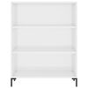 vidaXL Bookcase High gloss white Engineered wood, metal Medium Bookcase