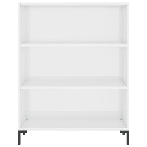 vidaXL Bookcase High gloss white Engineered wood, metal Medium Bookcase