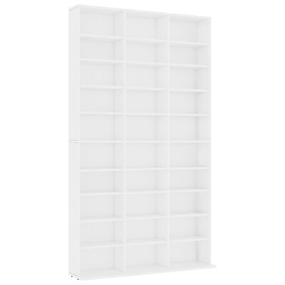 vidaXL CD Cabinet White 40.2"x6.3"x69.9" Engineered Wood