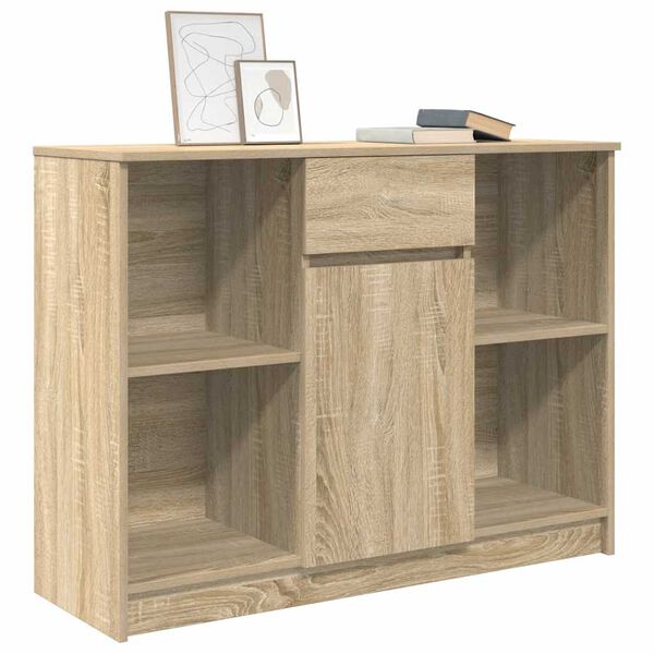vidaXL Sideboard Sonoma Oak Engineered Wood 39.8 x 13.8 x 29.9 in