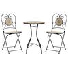 vidaXL Mosaic Bistro Set Terracotta and White