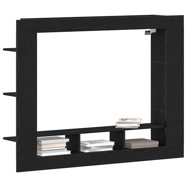 vidaXL TV Cabinet Black oak 59.84 x 8.66 x 44.49 in Engineered wood