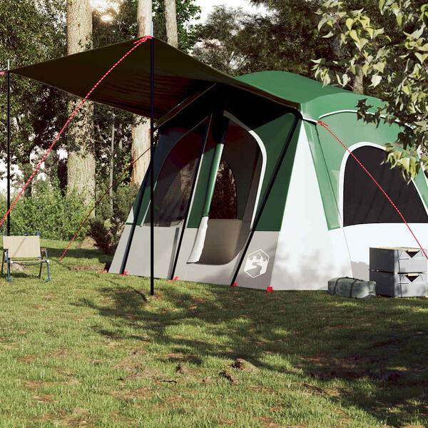 vidaXL Camping Tent Cabin 5-Person Green Waterproof