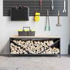vidaXL Firewood Rack with Wooden Top Anthracite 39.6x14.0x15.7"