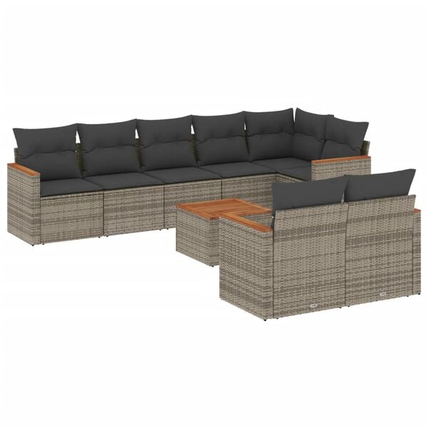 vidaXL Garden Sofa Set Grey