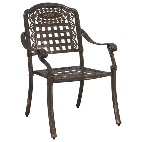 vidaXL Garden Chair 2 pcs Bronze 55 x 56.5 x 91cm Aluminium